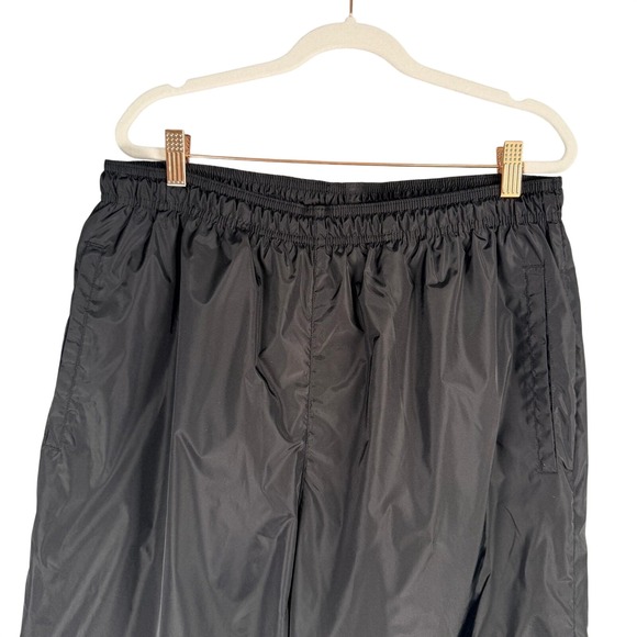 Vintage Hilfiger Athletics Pants Mens XL Black Nylon Fully Lined Ankle Zip